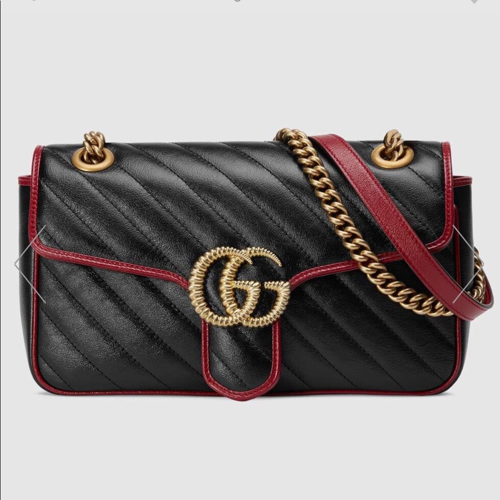Gucci GG Marmont leather black - red